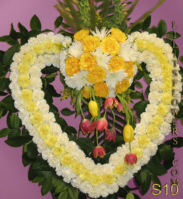 funeral cross pink roses