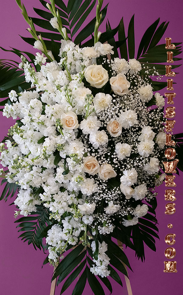 elegant white sympathy spray