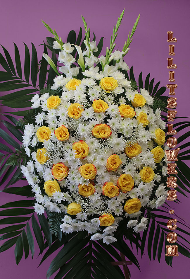 elegant spray white and yellow