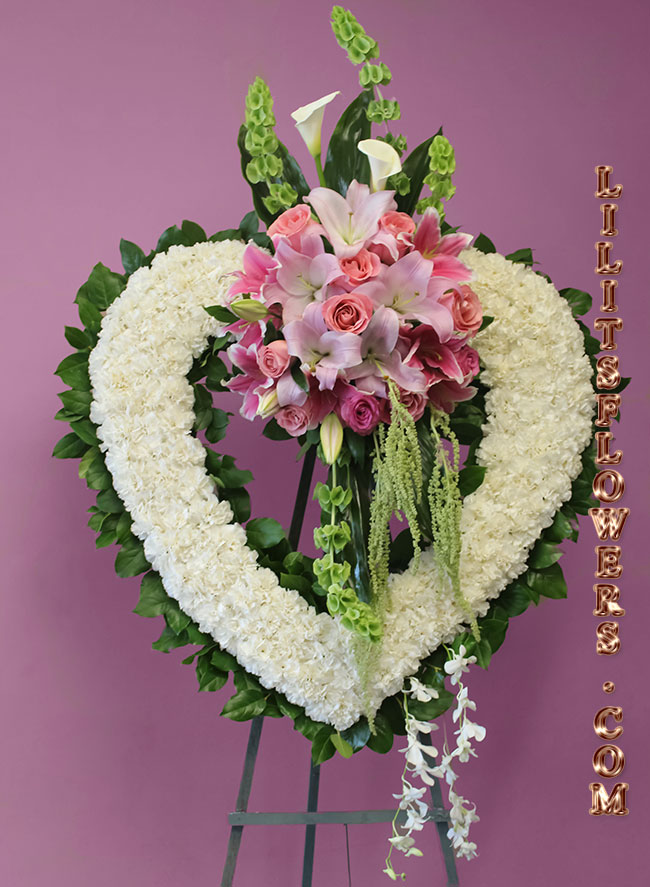 elegant opean heart white and pink